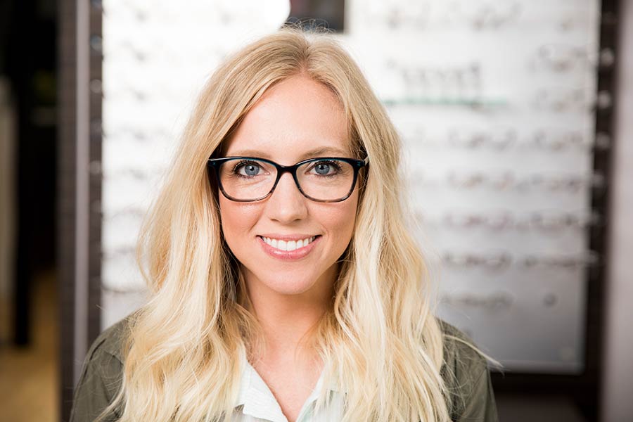 Woman wearing glasses in 20Twenty office