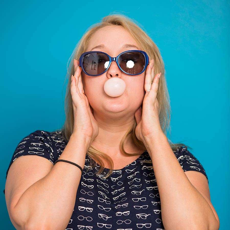 Woman wearing prescription sunglasses